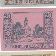 3 Notgeldscheine Gemeinde Nussdorf am Attersee 10 20 50 Heller