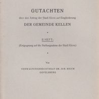 Gutachten Stadt Kleve Eingliederung der Gemeinde Kellen 1955