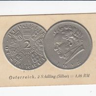 Österreich 2 Schilling keine echte Münze Sammelbild Greiling Münz Sammlung