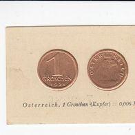 Österreich 1 Groschen keine echte Münze Sammelbild Greiling Münz Sammlung