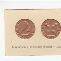 Österreich 2 Groschen keine echte Münze Sammelbild Greiling Münz Sammlung
