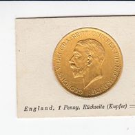 England 1 Penny RS keine echte Münze Sammelbild Greiling Münz Sammlung