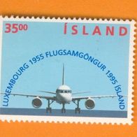 Island 1995 Mi.832 Postfrisch 40 Jahre Flugverbindung zwischen Luxemburg und Island
