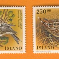 Island 1995 Mi.833 + 834 kompl. Postfrisch Europäisches Naturschutzjahr Vögel