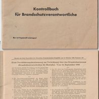 Kontrollbuch für Brandschutzverantwortliche 1950 Ostalgie