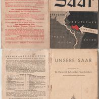 Unsere Saar Dr, Heinrich Schneider 1934 Abhandlung als Broschüre