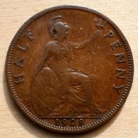 Half Penny 1929 Großbritannien