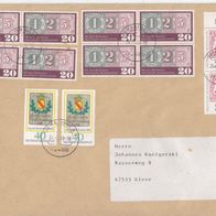 Ganzsache Deutschland Mehrfachfrankatur 12 Briefmarken um 1978