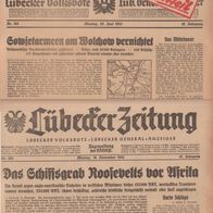 Lübecker Zeitung 1942 Zwei Stück Zeitungen je 4 Seiten gefaltet gute Erhaltung