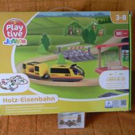 80-Teiliger Baukasten Holz Eisenbahn Bahn Playtive Junior Spielzeug Ab 3 J. Top