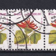 Brasilien, 1993 Mi. 2518, Blüte, Erythrina speciosa, 3 Briefm., gest.