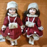 2 Süße Puppen Keramik Kopf Rarität Sammeln Selten Top Sammelpuppe Winter Puppe