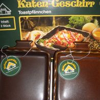 4 Toastpfännchen Melitta Friesland Katen-Geschirr Toast Pfännchen Katengeschirr