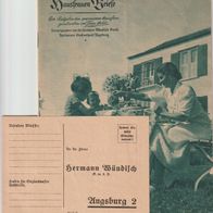 Wündisch Hausfrauen Briefe Juli- August 1938 Großversand Augsburg 30 Seiten