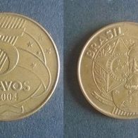 Münze Brasilien: 25 Centavos 2004