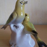 Porzellanfigur Carl Scheidig - Vogelpaar - gelb - Stieglitz?