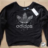 Adidas Sweatshirt Pullover Feder Logo Print Motiv Pulli M Schwarz NP 65 € Neu !