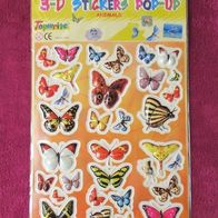 NEU: 54 3D Sticker Schmetterlinge Pop-Up Bogen Aufkleber Butterfly Bogen