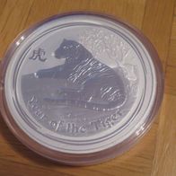 2010 Australien Lunar Tiger Elizabeth II 30 Dollar 1 kg. Silber Münze