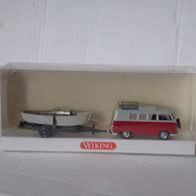 Wiking 1:87 Ruderboot Gespann VW T1 Campingbus mit Dachträger OVP 0797 35 (2008)