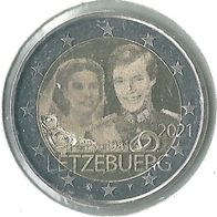 2 Euro Luxemburg 2021 " 40 Hochzeitstag Grossherzog Henri " (Photo) Bankfrisch