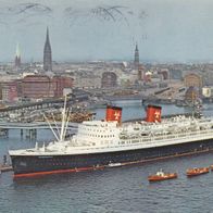 Hamburg Passagier Schnelldampfer Hanseatic Hamburg Atlantik Linie 1963