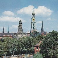 Hamburg St. Michaeliskirche mit Bismarck Denkmal Bismarckdenkmal gelaufen 1961