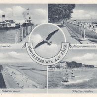 Nordseebad Wyk auf Föhr Hafenmole Südstrand Wellenreiter Kurpromenade gelaufen 1953