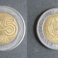 Münze Peru: 5 Nuevos Soles 1994