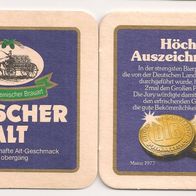 Kutscher Alt - alter Bierdeckel "Höchste Auszeichnungen (DLG 1976 und 1977)"