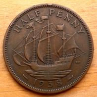 Half Penny 1938 Großbritannien