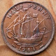 Half Penny 1944 Großbritannien