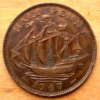 Half Penny 1947 Großbritannien