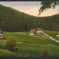 Postkarte Bad Harzburg, Villen im Crodotal, von 1914, gelaufen