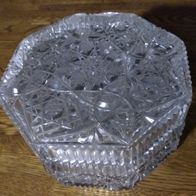 Kristalldose Bonboniere Deckeldose 1,9kg 2teilig H9cm Ø16cm 8eckig Sternschliff
