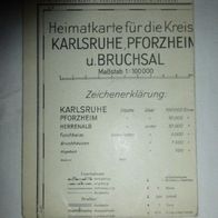 Wanderkarte Heimatkarte Karlsruhe, Pforzheim und Bruchsal 1:100000