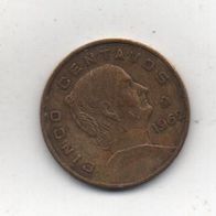 Münze Mexico 5 Centavos 1962