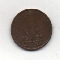 Münze Niederlande 1 Cent 1951