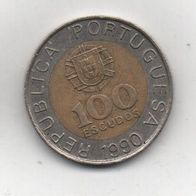 Münze Portugal 100 Escudos 1990.,