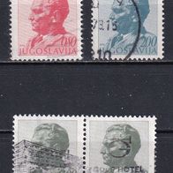 Jugoslawien, 1974, Mi. 1552, 1553, 1554, Tito, 4 Briefm., davon 1 Paar, gest