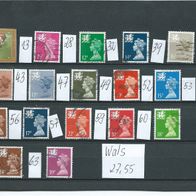 UK GB Regional Marken Wals Queen Elizabeth II gestempelt Briefmarken Post