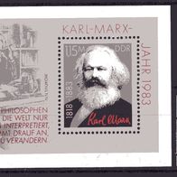 DDR 1983 Blockausgabe: 100. Todestag von Karl Marx Block 71 postfrisch