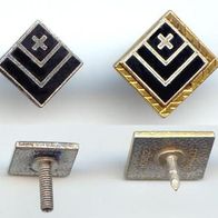 2 Pins : Quadrate in schwarz und mit Goldrand mit Schraubgewinde