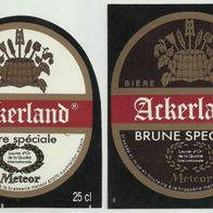 Etiquettes de bière "Ackerland" Brasserie Meteor Hochfelden Dép. Bas-Rhin Alsace