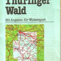 Wanderkarte Karten Landkarte Thüringer Wald Wintersport Info Tourist Verlag DDR