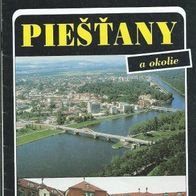 Stadtplan Piestany & Umgebung Slovakei City Map Touristen Karte Plan 90er