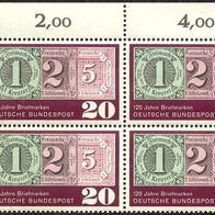 4x 125 Jahre Briefmarken Block postfrisch Eckrandstück