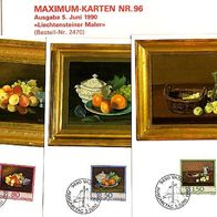 3 Maximum Karten Liechtensteiner Maler Nr. 96 von 1990