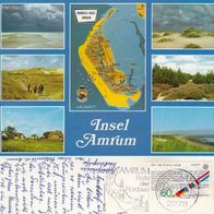 AK Insel Amrum mit Landkarte von 1983 in Farbe