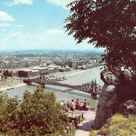 AK Budapest - Blick vom Gellertberg mit Brücke - unbenutzt